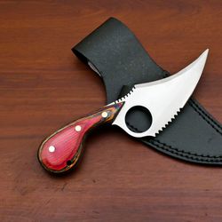 custom handmade Damascus steel hunting skinner knife pakka wood handle gift for him groomsmen gift wedding anniversary