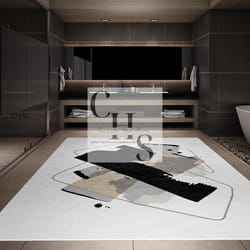 black and white area rug - luxurious, durable, and stylish carpet - available in various sizes -ideal for living rooms