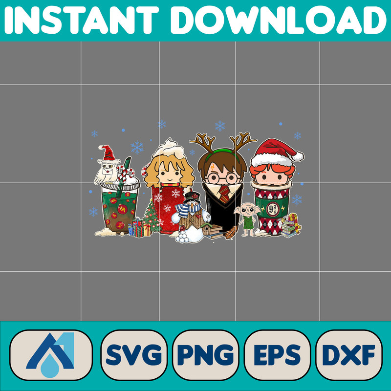 Magic Christmas Svg, HP Christmas Svg, Merry Christmas Svg, Christmas Coffee Svg, Autumn Coffee Svg, HP Fan Gift (8).jpg