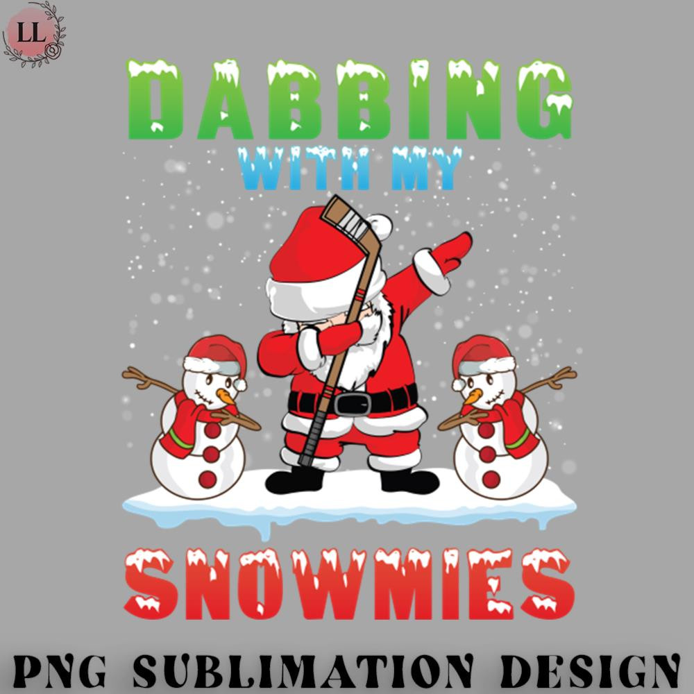 CE0707231000148-Hockey PNG Santa Claus Playing Hockey Dabbing With Snowmies Merry Christmas Xmas Noel Day.jpg