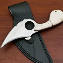 custom handmade damascus steel hunting skinner knife camel bone handle gift for him groomsmen gift wedding anniversary