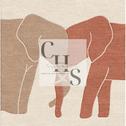 elephant print multicolor area rug - vibrant and durable home decor accessory for animal lover- non-slip flooring