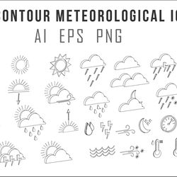 3D contour meteorological icons
