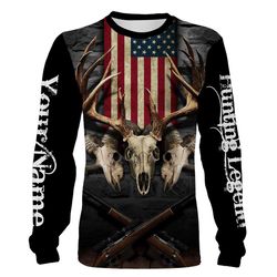 Hunting Legend American Flag Custom Name 3D All over print shirts &8211 personalized hunting gifts &8211 FSD234