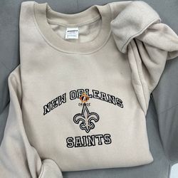 New Orleans Saints Embroidered Sweatshirt, NFL Embroidered Shirt, NFL Saints, Embroidered Hoodie, Unisex T-Shirt