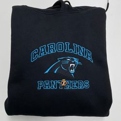 Carolina Panthers Embroidered Sweatshirt, NFL Embroidered Shirt, NFL Panthers, Embroidered Hoodie, Unisex T-Shirt