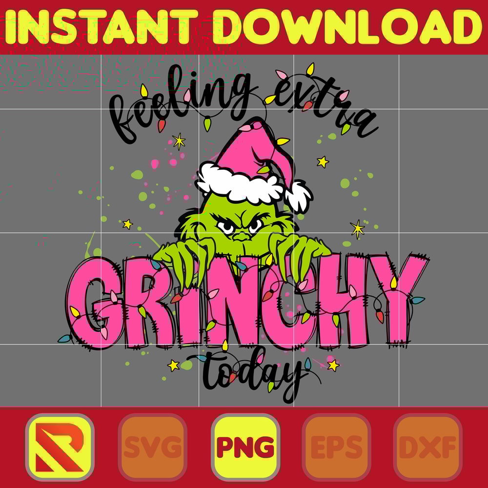 Retro Christmas png, Santa Claus png, Boojee Grinc png, Feeling Extra Grincy Today PNG, Christmas png, Funny Grin for Shirt png (1).jpg