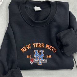 New York Mets est 1962 Embroidered Unisex Shirt, Mets MLB T Shirt, Baseball, MLB Embroidery Hoodie, MLB Sweatshirt