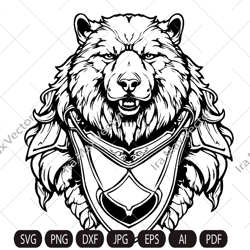 BEAR HEAD SVG, Bear Clipart, Bear Face Svg, Bear, Grizzly Bear Vector Illustration , Rustic and Vintage Design, Instant