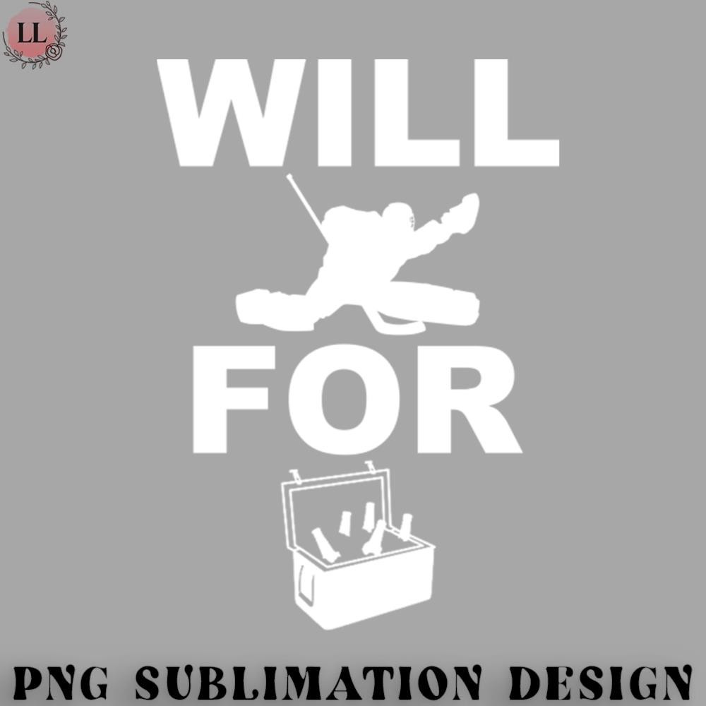 CY0707231001599-Hockey PNG Will Goaltend For Beer white print T-Shirt.jpg