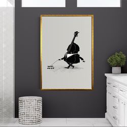 violin human canvas wall art, musical note animal canvas wall art, surreal music canvas wall art, violin in suit canvas
