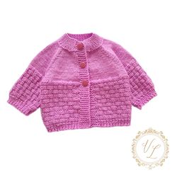 Baby Cardigan Knitting Pattern | Knit Cardigan | Baby Sweater Pattern | PDF Knitting Pattern | V73