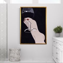 foot and wine glass canvas wall art, foot canvas print art, wine glass canvas wall art, foot fetish canvas wall decor