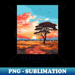 A Pop Art Travel Print of the Serengeti National Park - Tanzania - Instant PNG Sublimation Download - Defying the Norms