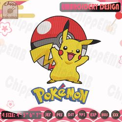 pikachu embroidery design, pokemon embroidery design, anime embroidery file, machine embroidery designs