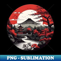 Japanese Landscape Art - Premium PNG Sublimation File - Perfect for Personalization