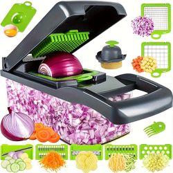 1 Set, 15in1 Vegetable Chopper, Multifunctional Fruit Slicer, Manual Food Grater, Vegetable Slicer,