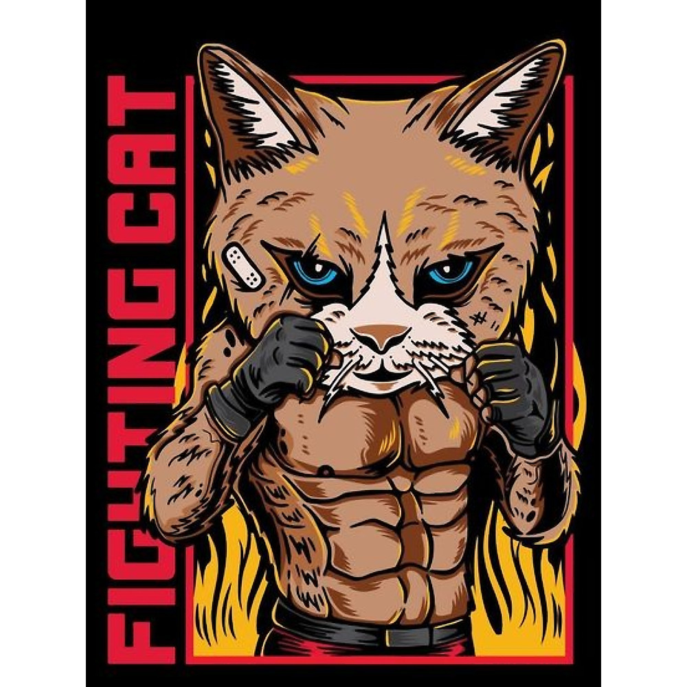 Fighting cat Graphic .png