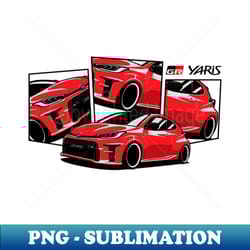 toyota gr yaris red jdm car - png transparent digital download file for sublimation - bold & eye-catching