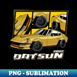 yellow datsun 280z widebody jdm - vintage sublimation png download - perfect for personalization