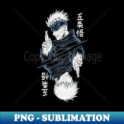 Gojo Satoru Anime Fanart Style - Elegant Sublimation PNG Download - Instantly Transform Your Sublimation Projects