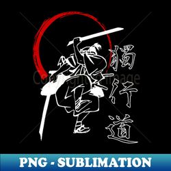 The Way of the Sword Miyamoto Musashi - Ukiyo-e Outline - Elegant Sublimation PNG Download - Bring Your Designs to Life