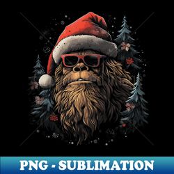 Bigfoot Sasquatch Funny Christmas Santa Hat Tree Matching - Trendy Sublimation Digital Download - Spice Up Your Sublimation Projects