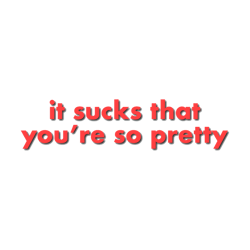 it sucks that youre so pretty