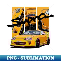 toyota supra mk4 yellow jdm car - png transparent digital download file for sublimation - create with confidence
