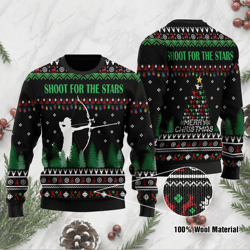 archer using compound hunting christmas ugly sweater | unisex | full size | adult | colorful | us1233