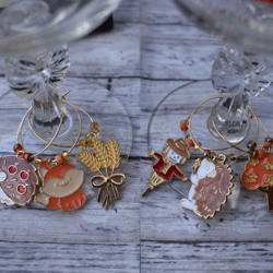 fall themed wine glass charms glass marker