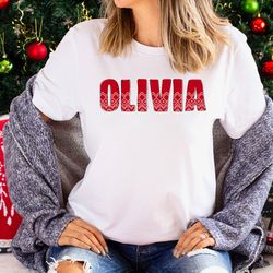 custom name christmas shirt, personalized xmas family t-shirt