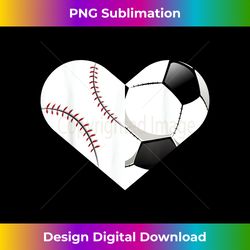 Soccer Baseball Heart , Sports Tee, Baseball, Soccer - Sublimation-Optimized PNG File - Crafted for Sublimation Excellence