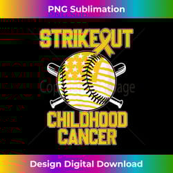 american flag strikeout childhood cancer awareness baseball - chic sublimation digital download - channel your creative rebel