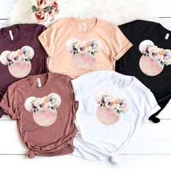 disney floral shirt, disney ears shirt, floral disney shirt, disney shirt, minnie t-shirt, floral shirt, disney design s