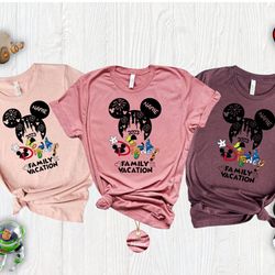 matching family vacation shirt 2023, castle in mickey and minnie heads shirts 2023, disney family shirts 2023, disney tr