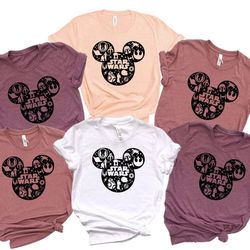 star wars mickey head shirt, mickey and minnie disney shirt, disney family and couple tshirt,star wars mickey, mickey he