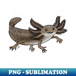 amphibians - axolotl - wild brown - artistic sublimation digital file - unleash your inner rebellion
