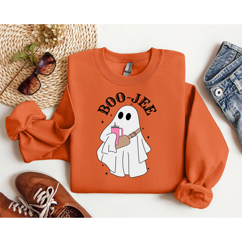 Halloween Ghost Sweatshirt, Boo Jee Sweatshirt, Boo Sweatshirt, Spooky Ghost Sweater, Spooky Season Ghost, Spooky Vibes, Halloween Gift.jpg