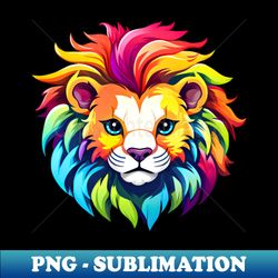 olorful lion cub head - exclusive png sublimation download - bold & eye-catching