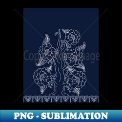 flower on blue background - vintage sublimation png download - unleash your creativity