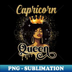 capricorn queen birthday afro girls black zodiac birthday - elegant sublimation png download - bring your designs to life