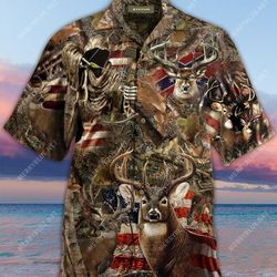awesome deer hunting unisex hawaiian shirt