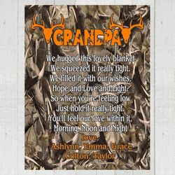 Personalized To My Grandpa Deer Hunting Fleece Blanket You&8217ll Feel Our Love Within in This Blanket Great Customized
