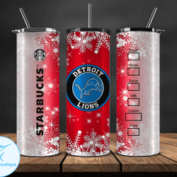 Detroit Lions Christmas Tumbler Png, NFL Merry Christmas Png, NFL, NFL Football Png 44