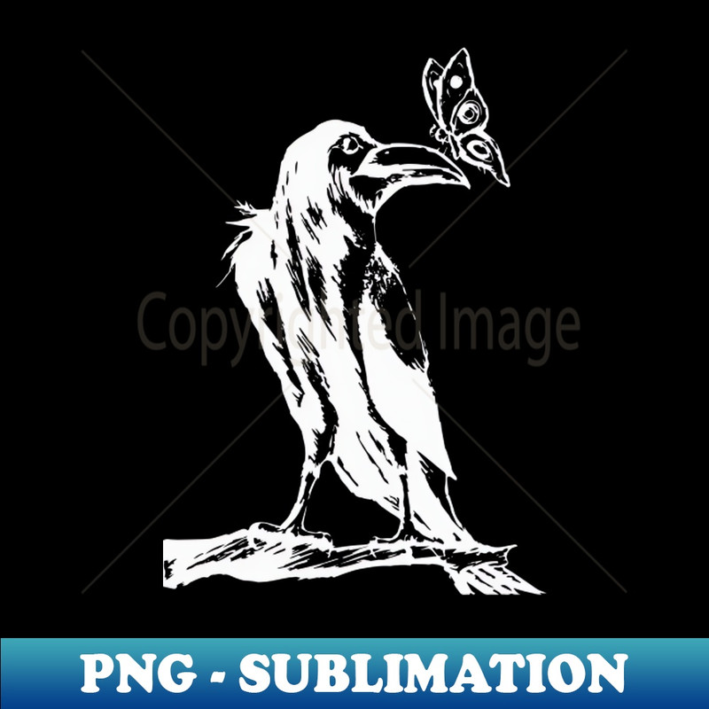 CK-35472_The Crow and The Butterfly White on Black T-Shirt 6076.jpg