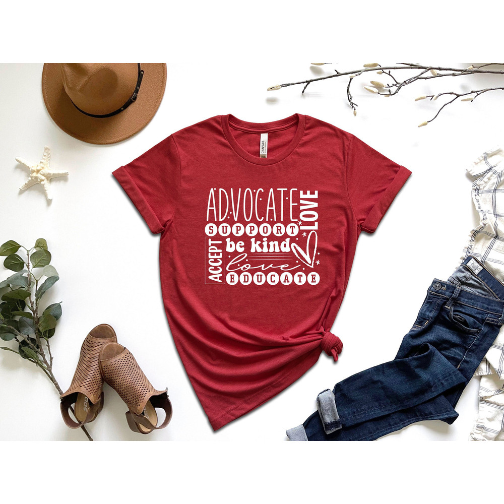 Advocate Support Love Accept Be Kind Educate Shirt, Autism Awareness Shirt, Autism Shirt, Advocate Puzzle Piece Shirt, Autism Speaks Shirt.jpg