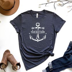 personalized boat name shirt, customized boat shirt, captain shirt, boat owner gift, cruise shirt, boat shirt, boating s