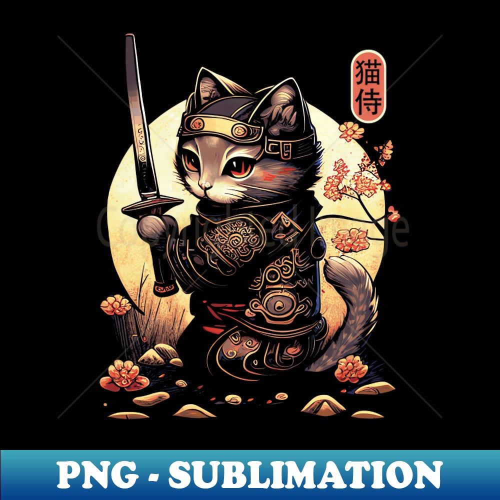 DJ-31256_Samurai Cat Tattoo Kawaii Ninja Cat 1514.jpg