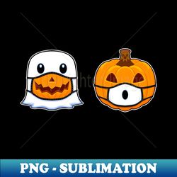 ghost pumpkin with face mask - png transparent digital download file for sublimation - perfect for sublimation art